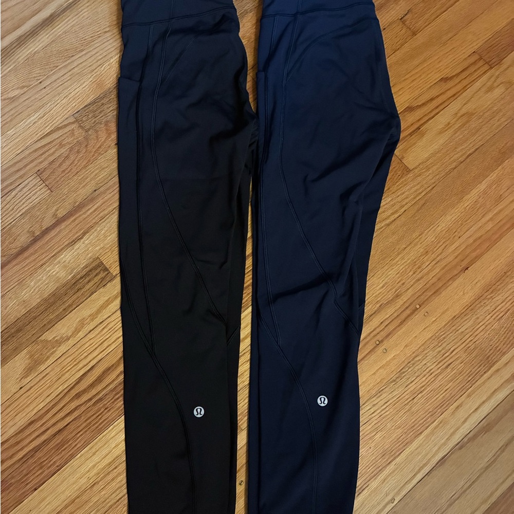 Lululemon Time to Sweat Crop “23- Black and Navy. Size 4
